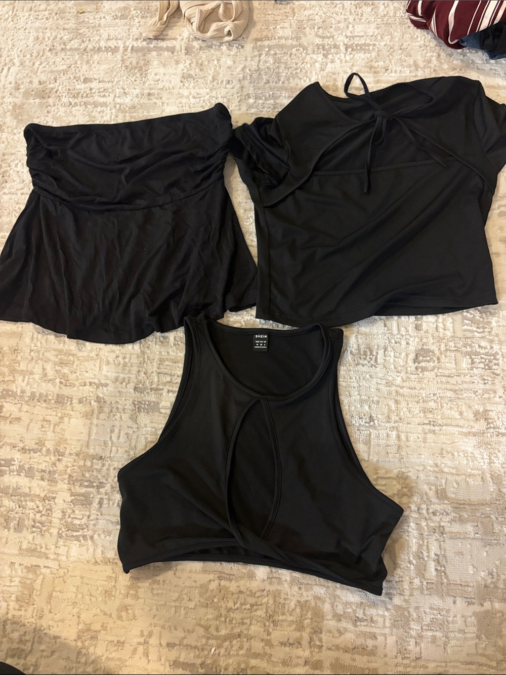 Black Women's Tank and crop top Set - SHEIN